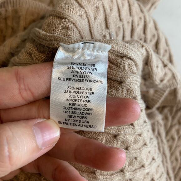 Truth By Republic Sweater Womens M Medium Latte Textured Crop Pullover Oversized - Picture 12 of 14